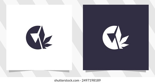 letter c with cannabis logo design