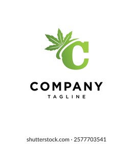 Letter C Cannabis Logo Icon Vector