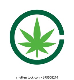 Letter C Cannabis Logo Vector Logo Stock Vector (Royalty Free ...