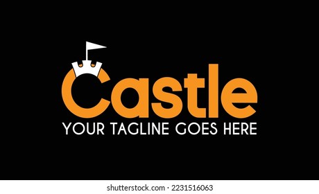 Logo von Letter C und Castle Word