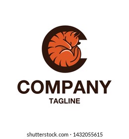 letter c for cat logo vector