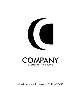 letter c, cc logo design vector