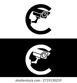 
Letra C cctv espía cámara logo símbolo emblema moderno diseño de Ilustración vectorial de Plantilla.