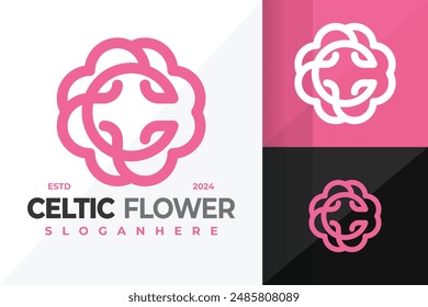 Letter C Celtic Flowers Logo design vector symbol icon illustration