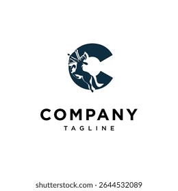 Letra C Centaur ícone do logotipo vetor