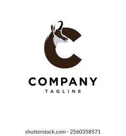 Letter C Chamois Logo Icon Vector