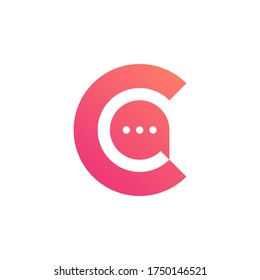 Letter C chat communication logo