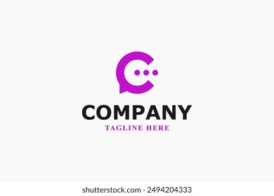 letter c chat icon purple logo