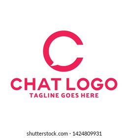 Letter C For Chat Logo Design With Flat Style. Chat Logotype. Talk And Chat Emblem For Company. Technology Icon For Business. Creative Brand And Modern Application Graphic Idea.
