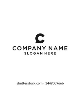 letter c with chat logo design vector illustration template