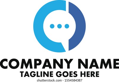 letter C with chat logo design inspirations	