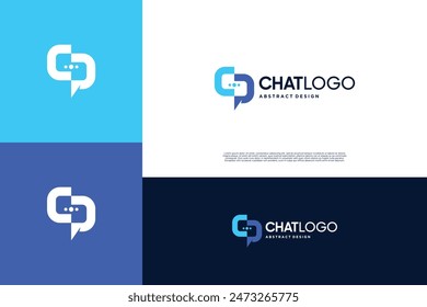 Letter C chat logo design. Initial C message logo