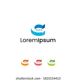 Carta C con logotipo de chat icono plantilla de diseño de vector premium