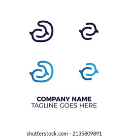 letter C chat letter logo upside down. Vector Template Design, Talk Logo, designed for chat applications