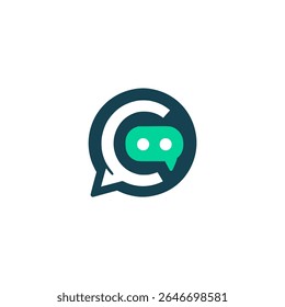 letter C chat message app logo vector illustration template design