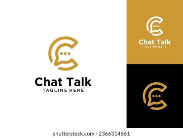 Letter C chat modern Logo icon monogram design. Vector graphic design template element.	