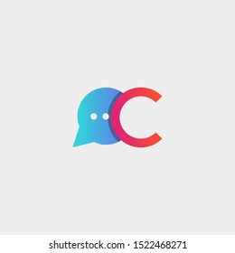 Letter C Chat Talk Logo Template Vector Design