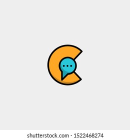 Letter C Chat Talk Logo Template Vector Design