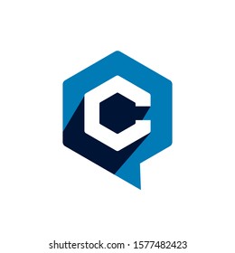 Letter C Chat Talk Logo Template Vector Design	