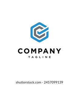 Letra C C lista de comprobación logotipo cuadrado icono Vector Plantilla.eps