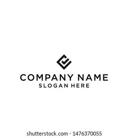 letter c with check logo design vector illustration template