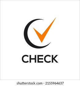 letter C and check logo vector