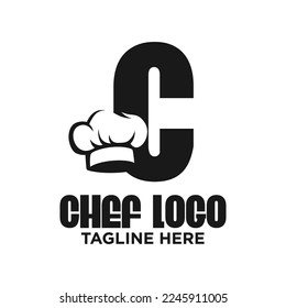 Inspiración de la plantilla de diseño del logotipo del chef C, Ilustración vectorial.