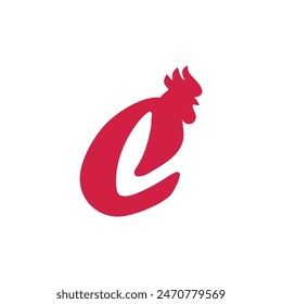 Letter C Chicken logo icon vector template.eps