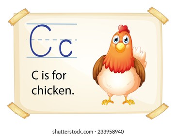 A letter C for chicken on a white background 