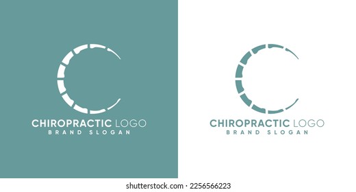 Letter C Chiropractic logo with modern style premium vector