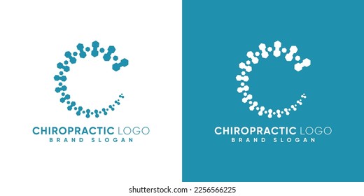 Letter C Chiropractic logo with modern style premium vector