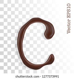 Letra c de las gotitas de chocolate. EPS vectorial 10.