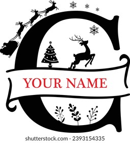 Weihnachtsalphabet, Split Letter Monogram, Sublimation, personalisieren Weihnachtsgeschenke Idee, Kundenbrief für die [Familienname] Weihnachten, Sie können jede Schriftart, die Sie mögen