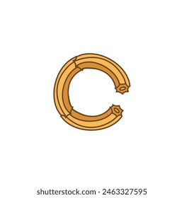 Letra C Churros logo icon Vector Plantilla.eps