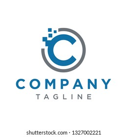 letter c with circle digital logo
