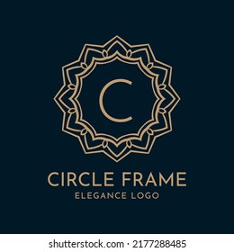 letter C circle frame elegance vector logo design