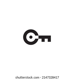 
Letter C circle and key symbol simple logo vector