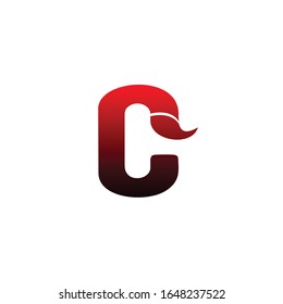 letter C in a circle logo concept with red color and black design