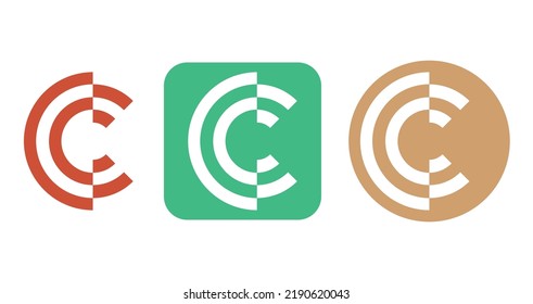 C Plantilla de símbolo del icono del vector con logotipo de círculo geométrico. Vector de logotipo Monograma C