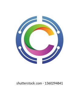 Letter C in Circle Logo Vector
