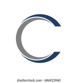 letter C and circle logo vector.