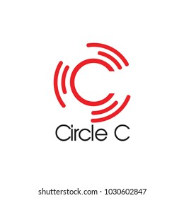 letter c circle motion design logo vector