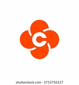 La letra C con un círculo de hélices a su alrededor se convierte en un logotipo.