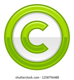 Letter C in a circle sign. This design graphic element is saved as a vector illustration in the EPS file