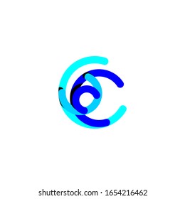 Das Logo der C-Vektorillustration, Halbkreiszeichen 