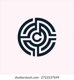 Modelo de vetor do conceito do logotipo técnico do circuito da letra C