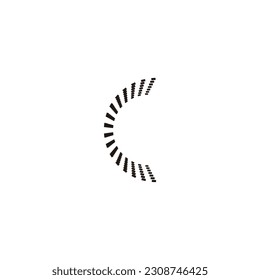 Letter C circular elements geometric symbol simple logo vector