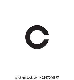 Letra C símbolo circular simple vector