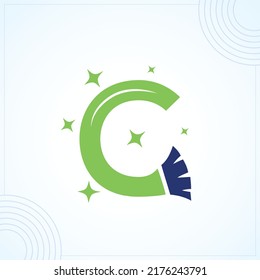 letter  C Cleaning Bright Star modern creative premium logo design vector template