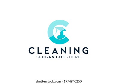 Letter C for cleaning clean service Maintenance for car detailing, homes logo icon vector.